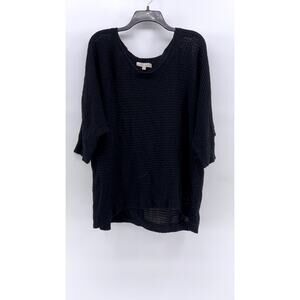 LA VIE 89 Women's Plus Black Knit Back Button Sweater SZ 2X